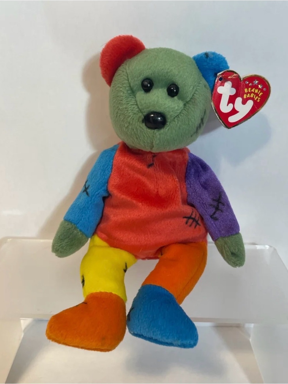 TY Beanie Baby Frankenteddy 2001 With Hang Tag Halloween Frankenstein